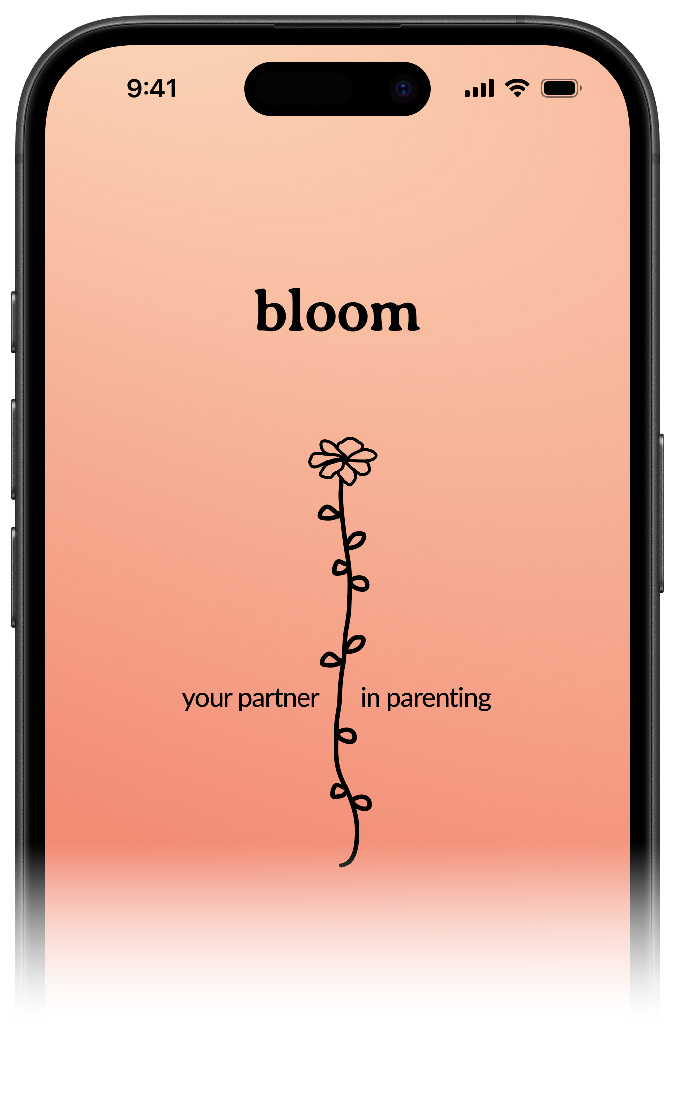 bloom start screen on a phone