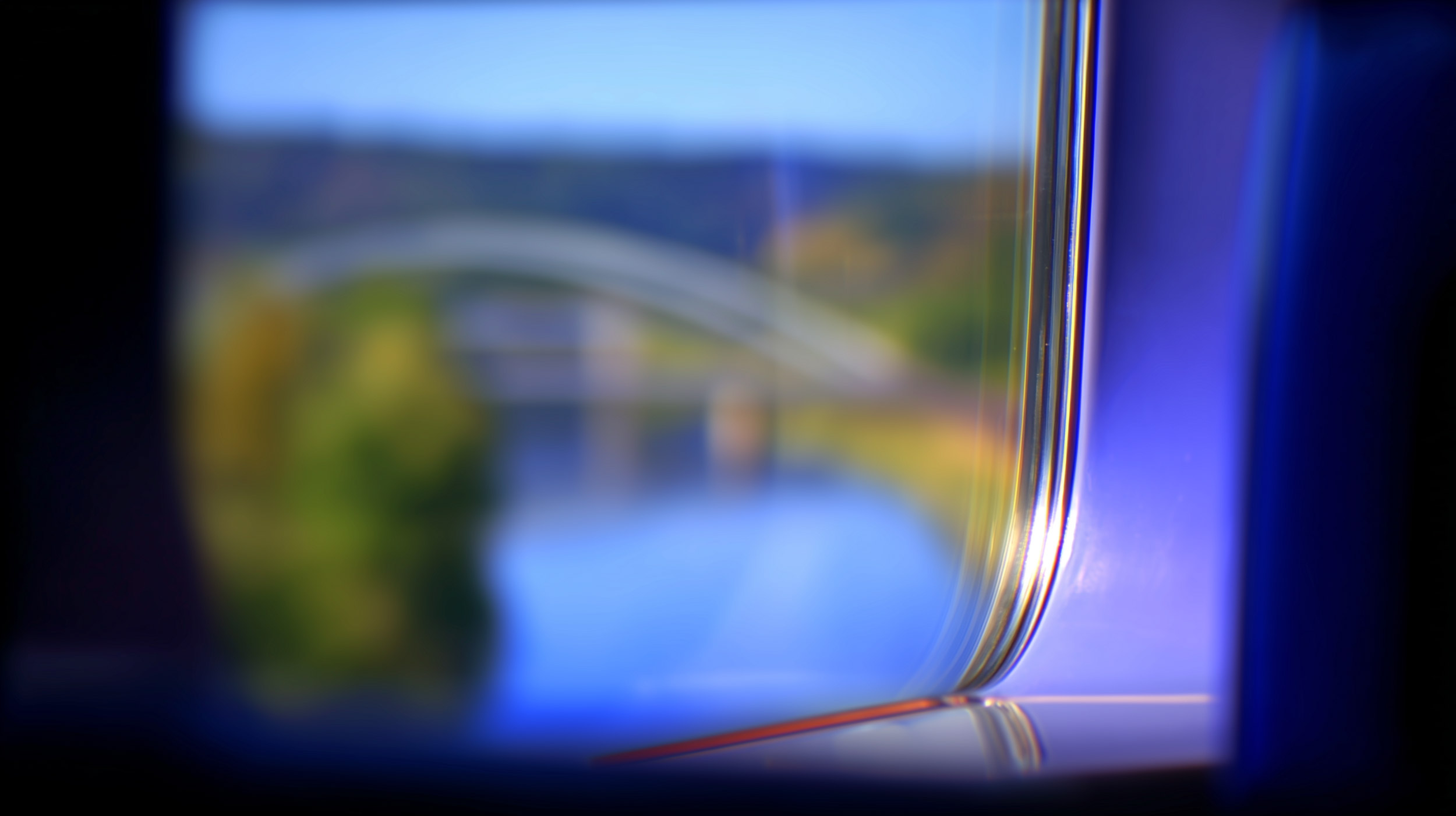 view out of a train in the future